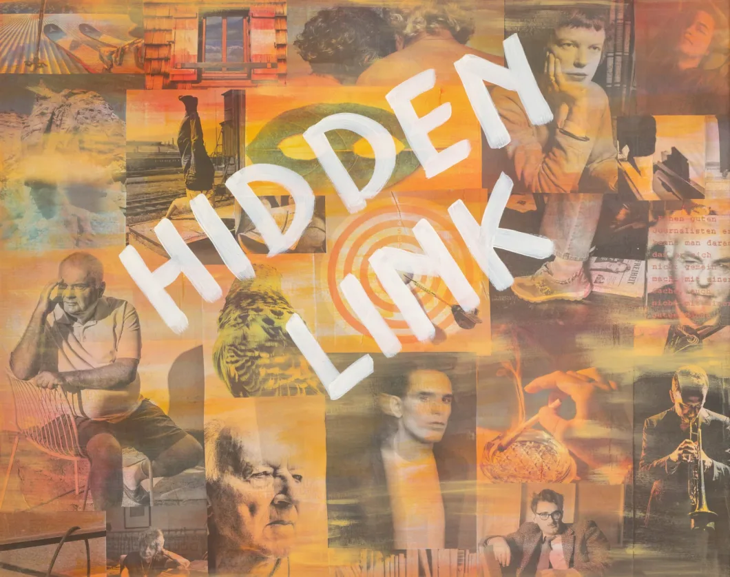 Kollage mit verschiedenen Fotos, überlagert von den Worten "HIDDEN LINK" in weißen Buchstaben.